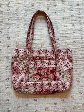 Lemon Hill Pink & Burgundy Paisley Tote Bag